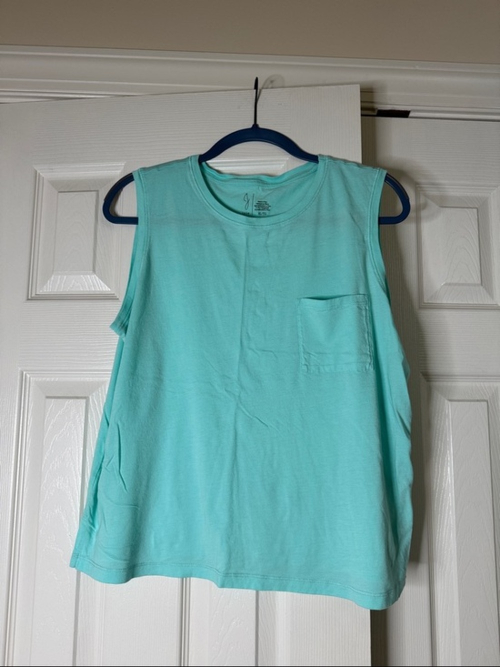 Womens Sleeveless Pocket Tank Top - Mint Green teal size XL